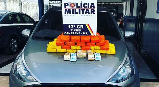 Aos militares, o homem afirmou que foi contratado em Palmas, no Estado do Tocantins, para fazer o transporte