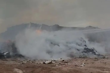 Incêndio atinge uma algodoeira na BR-163 em Sorriso