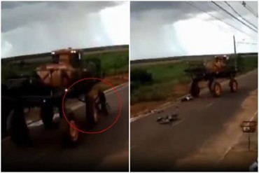 Adolescente morre ao tentar passar de moto por baixo de máquina